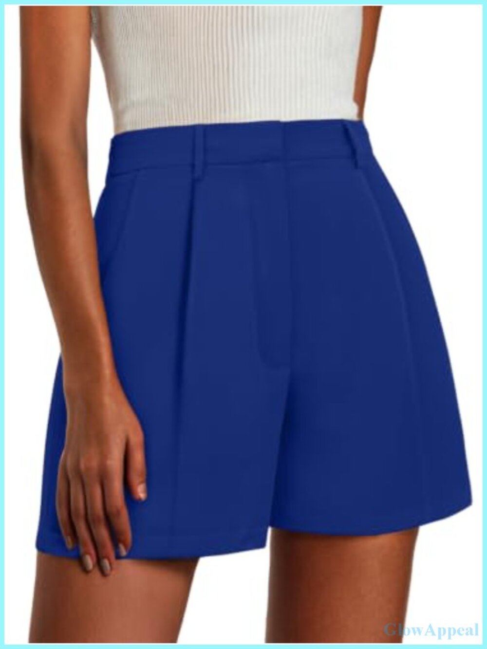 Womens Tailored High Waisted Pleated Dress Shorts Work Casual